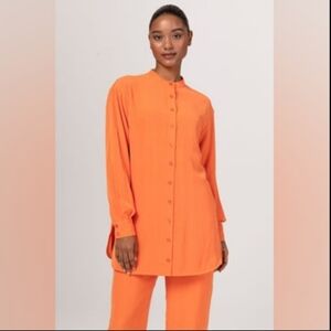 Nashwa Textured Rayon Button Down Tunic